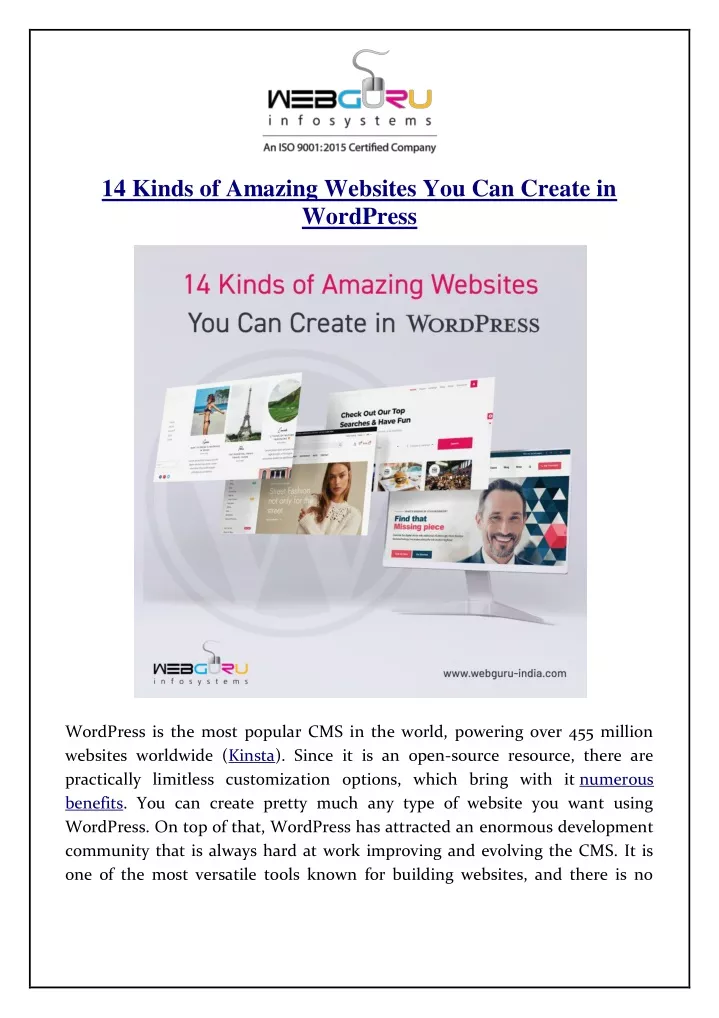 14 kinds of amazing websites you can create