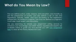 what do you mean by law