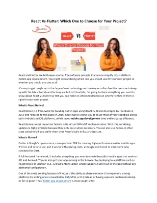 react vs flutter which one to choose for your