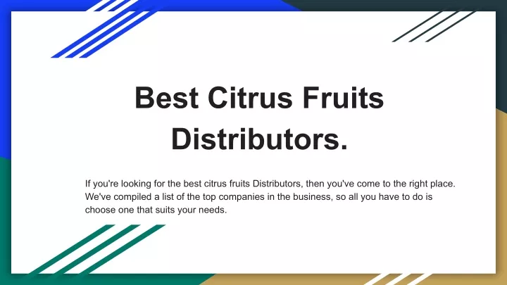 best citrus fruits distributors