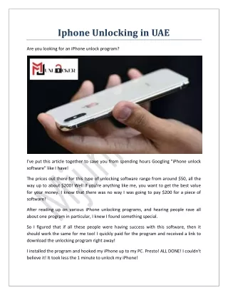 Iphone Unlocking in UAE