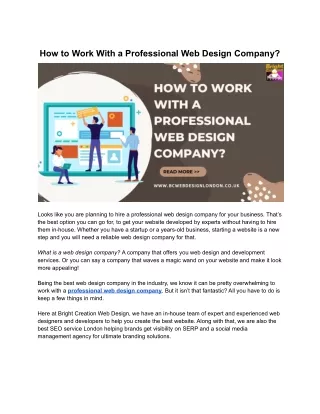 how to work with a professional web design company
