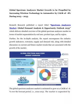 global spectrum analyzers market growth