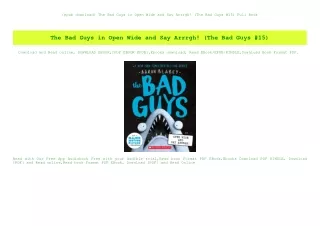 {epub download} The Bad Guys in Open Wide and Say Arrrgh! (The Bad Guys #15) Full Book