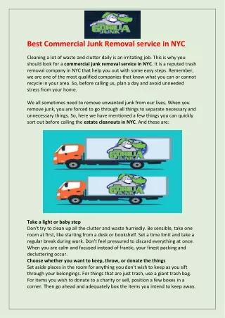 best commercial Junk Removal service in NYC