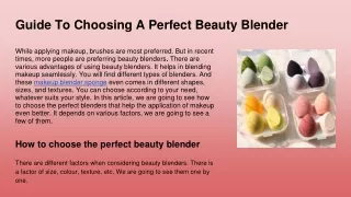 Guide To Choosing A Perfect Beauty Blender
