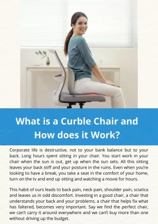 What is a Curble Chair and How does it Work?