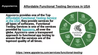 Affordable Functional Testing Services in USA