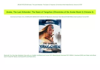 [READ PDF] EPUB Avatar  The Last Airbender The Dawn of Yangchen (Chronicles of the Avatar Book 3) (V