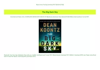 Read Online The Big Dark Sky [PDF EBOOK EPUB]