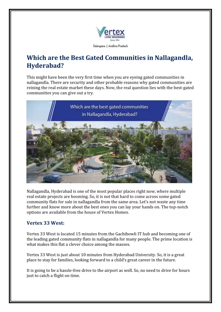 which are the best gated communities