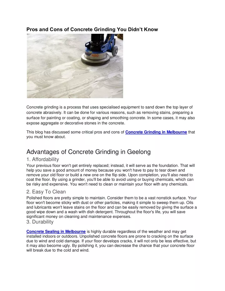 pros and cons of concrete grinding you didn t know