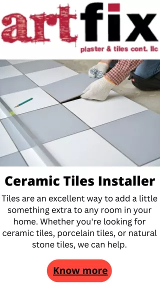 Ceramic Tiles Installer - Artfix Dubai
