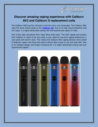 discover amazing vaping experience with caliburn