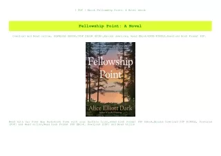 [ PDF ] Ebook Fellowship Point A Novel ebook