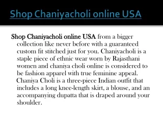 Shop Chaniyacholi online USA