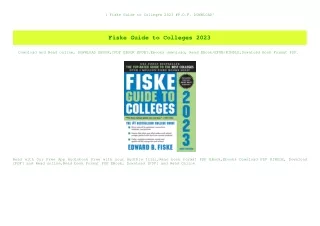 (B.O.O.K.$ Fiske Guide to Colleges 2023 #P.D.F. DOWNLOAD^