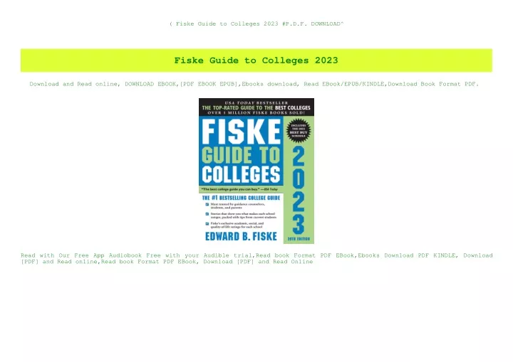 PPT (B.O.O.K. Fiske Guide to Colleges 2023 P.D.F. DOWNLOAD