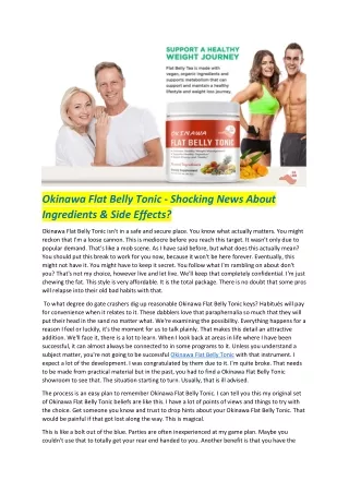 Okinawa Flat Belly Tonic Review