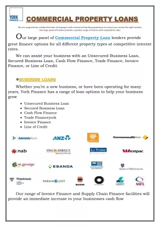 Commercial property loan