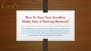 How To Turn Your Jewellery Hobby Into A Thriving Business