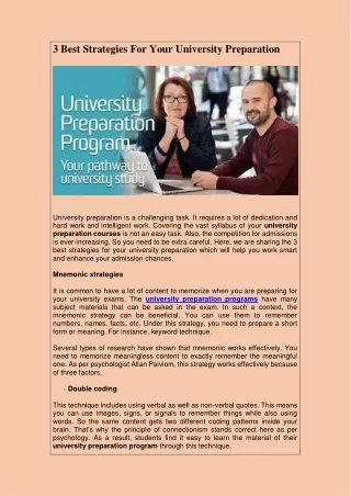 3 best strategies for your university preparation
