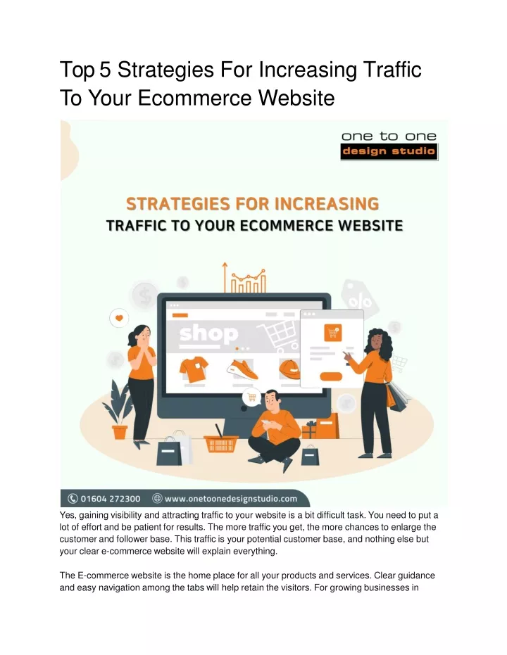 top 5 strategies for increasing traffic t o y ou r ecommerc e w ebsit e