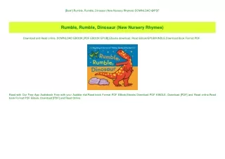 [Best!] Rumble  Rumble  Dinosaur (New Nursery Rhymes) DOWNLOAD @PDF