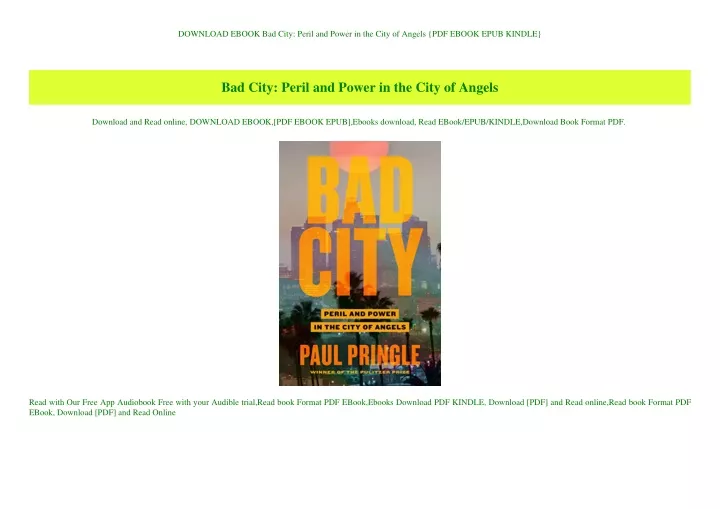 download ebook bad city peril and power