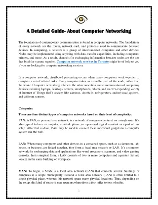 A Detailed Guide - About Computer Networking