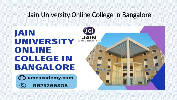 jain university online college in bangalore