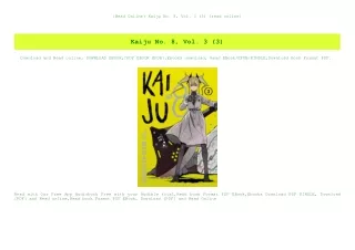 {Read Online} Kaiju No. 8  Vol. 3 (3) {read online}