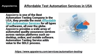 Affordable Test Automation Services in USA