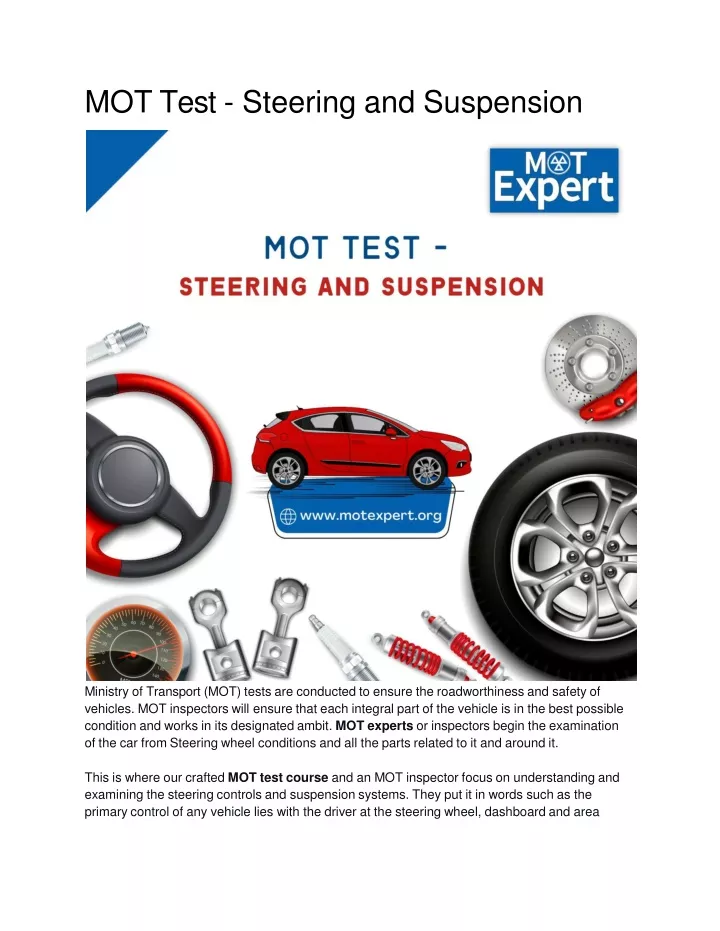 mot test steering and suspension