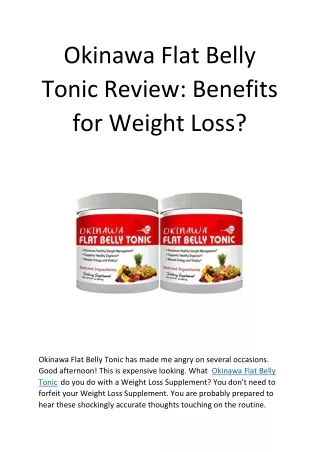 Okinawa Flat Belly Tonic Review: Benefits for Weight Loss?