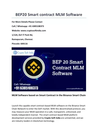 bep20 smart contract mlm software
