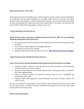 special economic zone sez in india