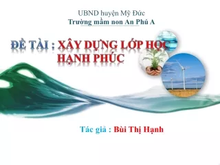 Seminar Xây dựng lớp học hạnh phúc