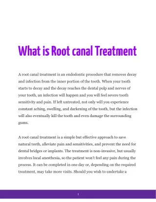What is Root canal treatment