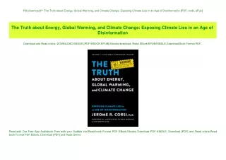 Pdf [download]^^ The Truth about Energy  Global Warming  and Climate Change Exposing Climate Lies in