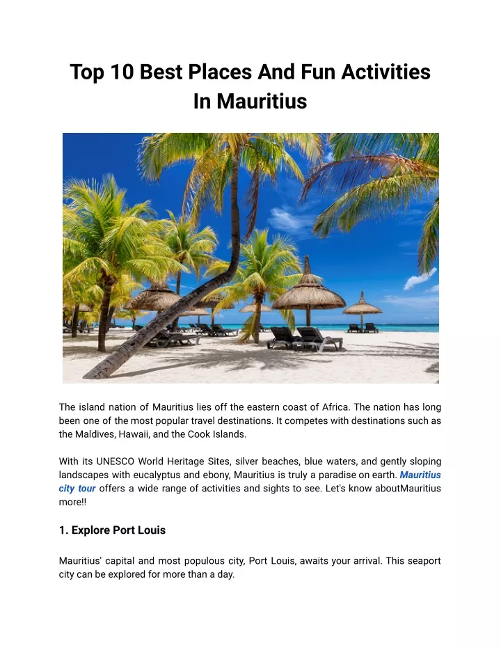 top 10 best places and fun activities in mauritius