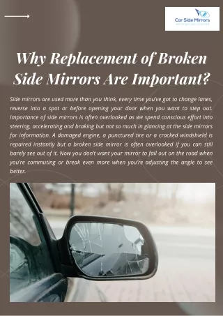 Why Replacement of Broken Side Mirrors Are Important?