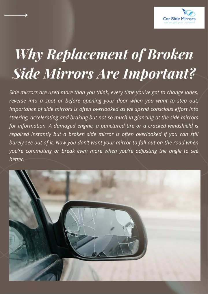 why replacement of broken side mirrors