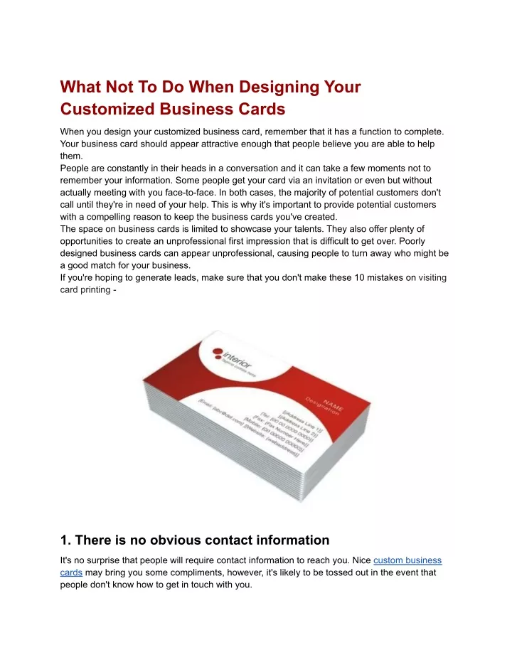 what not to do when designing your customized