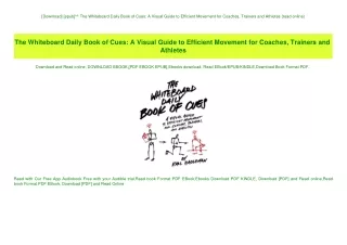 [Download] [epub]^^ The Whiteboard Daily Book of Cues A Visual Guide to Efficient Movement for Coach