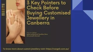 3 Key pointers to check before Buying Customised Jewellery in Canberra