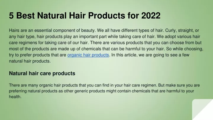 5 best natural hair products for 2022