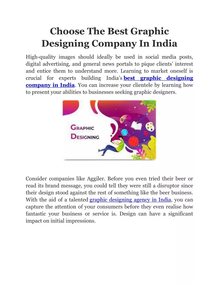 choose the best graphic designing company in india