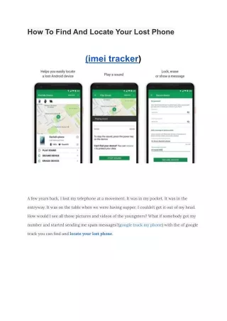 how to find and locate your lost phone