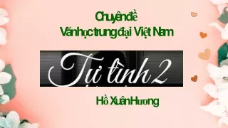 Bài giảng Ngữ văn 11 - Văn bản: Tự tình